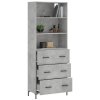 Skříň highboard betonově šedá 69,5x34x180 cm kompozitní dřevo 3189385