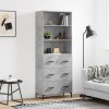Skříň highboard betonově šedá 69,5x34x180 cm kompozitní dřevo 3189385