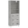 Skříň highboard betonově šedá 69,5x34x180 cm kompozitní dřevo 3189377