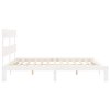 Rám postele s čelem bílý Super King Size masivní dřevo 3193547
