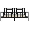 Rám postele s čelem černý 200 x 200 cm masivní dřevo 3192905