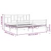 Rám postele s čelem bílý 200 x 200 cm masivní dřevo 3194982