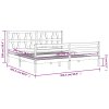 Rám postele s čelem bílý 200 x 200 cm masivní dřevo 3194397