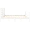 Rám postele s čelem bílý 200 x 200 cm masivní dřevo 3194722