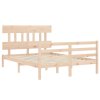 Rám postele s čelem 140 x 200 cm masivní dřevo 3195156