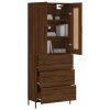 Skříň highboard hnědý dub 69,5 x 34 x 180 cm kompozitní dřevo 3199760