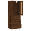 Skříň highboard hnědý dub 69,5 x 34 x 180 cm kompozitní dřevo 3199760