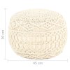 Ručně vyrobený sedací puf macramé 45 x 30 cm bavlna 324001