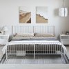Kovový rám postele s hlavovým a nožním čelem bílý 193 x 203 cm 350955