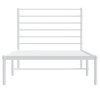 Kovový rám postele bez matrace s čelem bílý 75 x 190 cm 352358