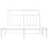 Kovový rám postele s čelem bílý 140 x 200 cm 352628