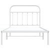 Kovový rám postele s čelem bílý 100 x 190 cm 352621