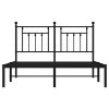 Kovový rám postele s čelem černý 140 x 190 cm 353537