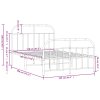 Kovový rám postele s hlavovým a nožním čelem bílý 120 x 190 cm 353699