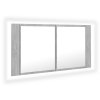 LED koupelnová skříňka se zrcadlem betonově šedá 90x12x45 cm 804976