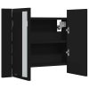 LED koupelnová skříňka se zrcadlem černá 60 x 12 x 45 cm akryl 804957