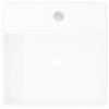 Luxusní čtvercové keramické umyvadlo s přepadem, otvor na baterii, 41x41cm 140684