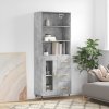 Skříň highboard betonově šedá 69,5x34x180 cm kompozitní dřevo 3189489
