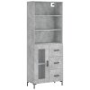 Skříň highboard betonově šedá 69,5x34x180 cm kompozitní dřevo 3189513