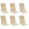 Podušky na židli s vysokým opěradlem 6 ks béžové látka oxford 361885