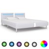 Rám postele s LED světlem bílý umělá kůže 180 x 200 cm 280855