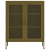 Úložná skříň olivově zelená 80 x 35 x 101,5 cm ocel 336171