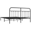 Kovový rám postele s čelem černý 183 x 213 cm 352583