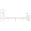 Kovový rám postele s hlavovým a nožním čelem bílý 193 x 203 cm 352651