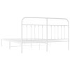 Kovový rám postele s čelem bílý 183 x 213 cm 352632