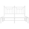 Kovový rám postele s čelem bílý 140 x 200 cm 353587