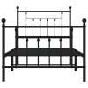 Kovový rám postele s hlavovým a nožním čelem černý 90 x 190 cm 353547