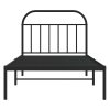 Kovový rám postele s čelem černý 100 x 190 cm 353629