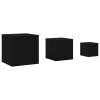 Odkládací stolky 3 ks černé kompozitní dřevo 808586