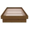 Rám postele medově hnědý masivní dřevo 75x190cm malé jednolůžko 819935