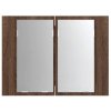 Zrcadlová skříňka s LED hnědý dub 60x12x45 cm kompozitní dřevo 822843