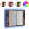 Zrcadlová skříňka s LED kouřový dub 60x12x45cm kompozitní dřevo 822841