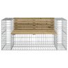 Zahradní lavice gabionový design 143x71x65,5 cm borové dřevo 834379
