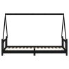 Dětská postel černá 90 x 200 cm masivní borové dřevo 834455