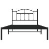 Kovový rám postele s čelem černý 107 x 203 cm 353435