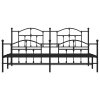 Kovový rám postele s hlavovým a nožním čelem černý 193 x 203 cm 353463
