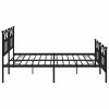 Kovový rám postele s hlavovým a nožním čelem černý 193 x 203 cm 353463