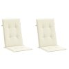 Podušky na židli vysoké opěradlo 2 ks krémové 120x50x3cm textil 43181