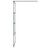 Sprchová zástěna walk-in černá 100x195 cm napůl mléčné ESG sklo 152127