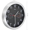 Nástěnné hodiny strojek Quartz vlhkoměr a teploměr 30 cm černé 50624