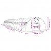 Skleník s ocelovým rámem bílý 72 m² 18 x 4 x 2 m 3188079