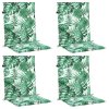Podušky na židli s nízkým opěradlem 4 ks vzor listů textil 361311