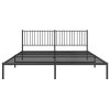 Kovový rám postele s čelem černý 193 x 203 cm 350870