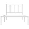 Kovový rám postele s čelem bílý 90 x 190 cm 350923