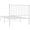 Kovový rám postele s čelem bílý 90 x 190 cm 350923