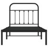 Kovový rám postele s čelem černý 90 x 190 cm 352570